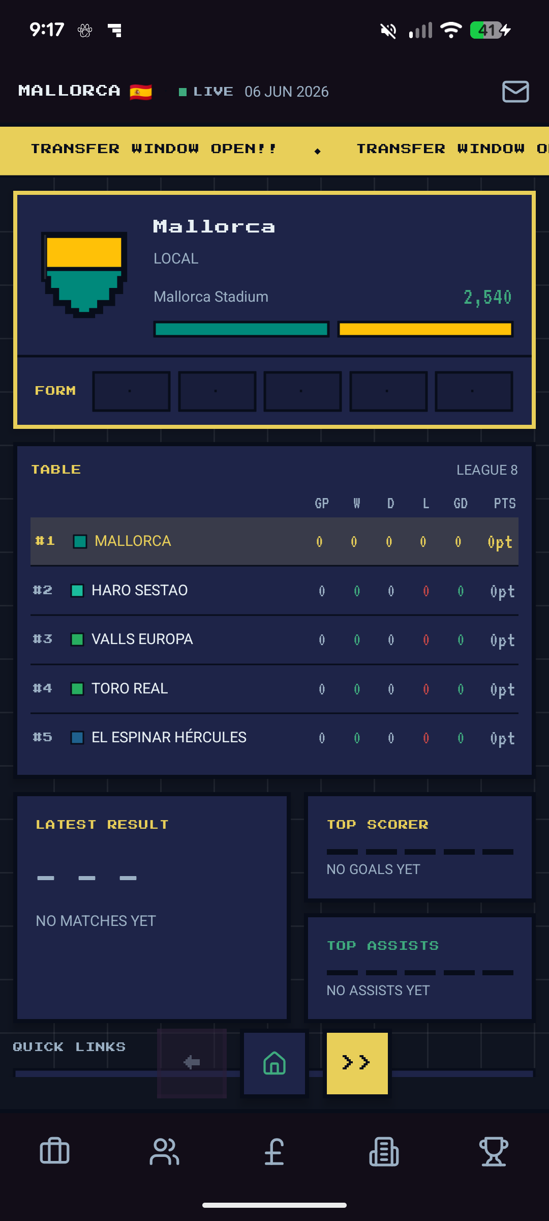 Club hub for Mallorca in League 8 at season start with transfer window open